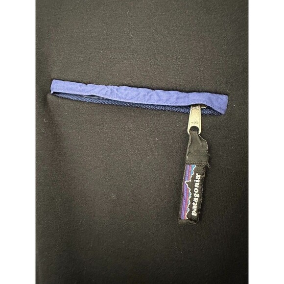 Patagonia Quarter Zip Fleece Black Vintage Black Hiking Outdoors Men's Medium - Picture 3 of 7